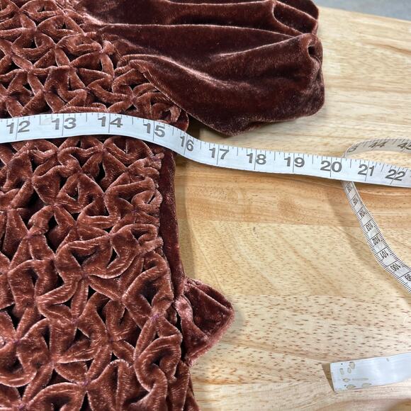 Free People NWT Gum Drop Mini Dress Size XS Brown Purple Shimmery Velvet - Picture 7 of 15